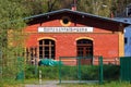 Mylau, Germany - April 30, 2023: Old railway station at Goltzsch Viaduct, a railway bridge in Germany, the largest brick-built