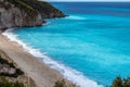 Mylos beach with azure sea, Lefkada island, Greece Royalty Free Stock Photo