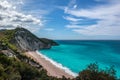 Mylos beach with azure sea, Lefkada island, Greece Royalty Free Stock Photo