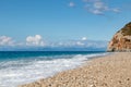 Mylos beach with azure sea, Lefkada island, Greece Royalty Free Stock Photo