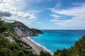 Mylos beach with azure sea, Lefkada island, Greece Royalty Free Stock Photo