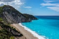 Mylos beach with azure sea, Lefkada island, Greece Royalty Free Stock Photo