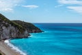 Mylos beach with azure sea, Lefkada island, Greece Royalty Free Stock Photo