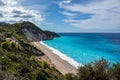 Mylos beach with azure sea, Lefkada island, Greece Royalty Free Stock Photo