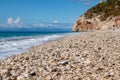 Mylos beach with azure sea, Lefkada island, Greece Royalty Free Stock Photo