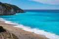 Mylos beach with azure sea, Lefkada island, Greece Royalty Free Stock Photo