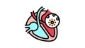 myocarditis disease color icon animation