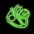 myocarditis disease neon glow icon illustration