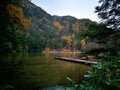 Myojin pond at Hotaka Rear shrine in Kamikochi, Nagano, Japan