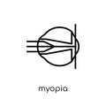 Myopia icon. Trendy modern flat linear vector Myopia icon on white background from thin line Diseases collection