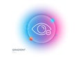 Myopia line icon. Eye diopter sign. Optometry vision. Gradient blur button. Vector