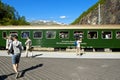 Kjosfossen waterfall - The Flam Railway Flamsbana train journey Royalty Free Stock Photo