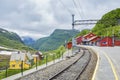 Myrdal Station, Norwegian Flam Railway Mountain train a tourist