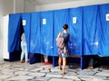 Voting rights - voting in the elections at the polling station in Ukraine Royalty Free Stock Photo