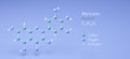 myricetin molecule, molecular structures, flavonoid, 3d model, Structural Chemical Formula and Atoms with Color Coding