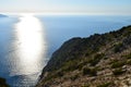 Myrthos beach panoramic view Royalty Free Stock Photo