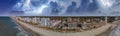 Myrtle Beach aerial panoramic view with storm approaching, South Carolina, USA Royalty Free Stock Photo