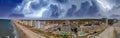 Myrtle Beach aerial panoramic view with storm approaching, South Carolina, USA Royalty Free Stock Photo