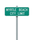 Myrtle Beach City Limit road sign