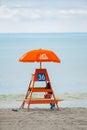 Myrtle Beach lifeguard tower 36 orange Royalty Free Stock Photo
