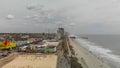 MYRTLE BEACH, SC - APRIL 2018: Panoramic aerial skyline and coastline on a cloudy afternoon. This is a famous tourist destination