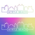 Myrtle Beach skyline. Colorful linear style.