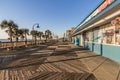 Boardwalk And Beach In Myrtle Beach South Carolina Royalty Free Stock Photo