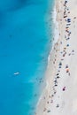 Myrtos beach with people, Kefalonia island, Greece