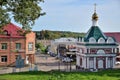 Myshkin, Yaroslavl region, Russia, 03 September, 2020: View of Nikolskaya Chapel St. Nicholas Wonderworker and Uglicheskaya Str