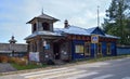 Myshkin, Yaroslavl region, Russia, 03 September, 2020: Vintage wooden houses of Myshkin Folk Museum