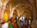 Colorful ornate interior halls of royal Mysore Palace, Karnataka, India