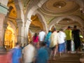 Colorful ornate interior halls of royal Mysore Palace, Karnataka, India