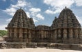 Two thirds of Trikuta at Chennakesava Temple, Somanathpur India. Royalty Free Stock Photo