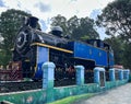 MYSORE, INDIA - 01 Sep 2023:Outdoor exposition of historical Indian trains at Mysore railway museum