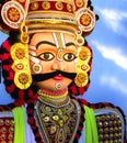Mysore, Karnataka, India - January 1, 2009 Huge colorful tableaux statue of a Yakshagana male dance character