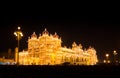 Mysore Palace fully illuminated during Dasara Festivals, Mysuru, Karnataka, India