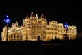 The Mysore Palace at night