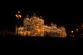 Mysore Palace at night, is a historical palace and a royal residence, Mysore, Karnataka