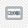 Mysql concept vector linear icon isolated on transparent background, Mysql concept transparency logo in outline style