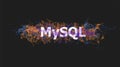 MySQL database banner with colorful plexus design