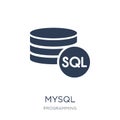 Mysql icon. Trendy flat vector Mysql icon on white background fr