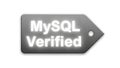 Mysql verified tag emblem graphic, digital certificate of approval, software database Royalty Free Stock Photo