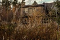 Mysterious abandoned wooden house Royalty Free Stock Photo