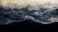 Mysterious Abstract Mountain Majesty, Moody, Mystic, and Darkened Terrain Background, Generative AI
