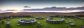 A mysterious and ancient stone circle nestled in a remote moorland Royalty Free Stock Photo