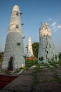 Ancient stone towers against blue sky Royalty Free Stock Photo