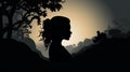 Mysterious Ashley A Serene Portrait Silhouette In Exotic Countryside