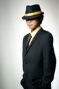 Mysterious asian mafia man Royalty Free Stock Photo