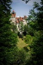 Mysterious beautiful Bran Castle. Vampire Residence of Dracula in the forests of Romania