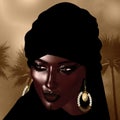 Mysterious Black Arab Woman from the Saharan sands.